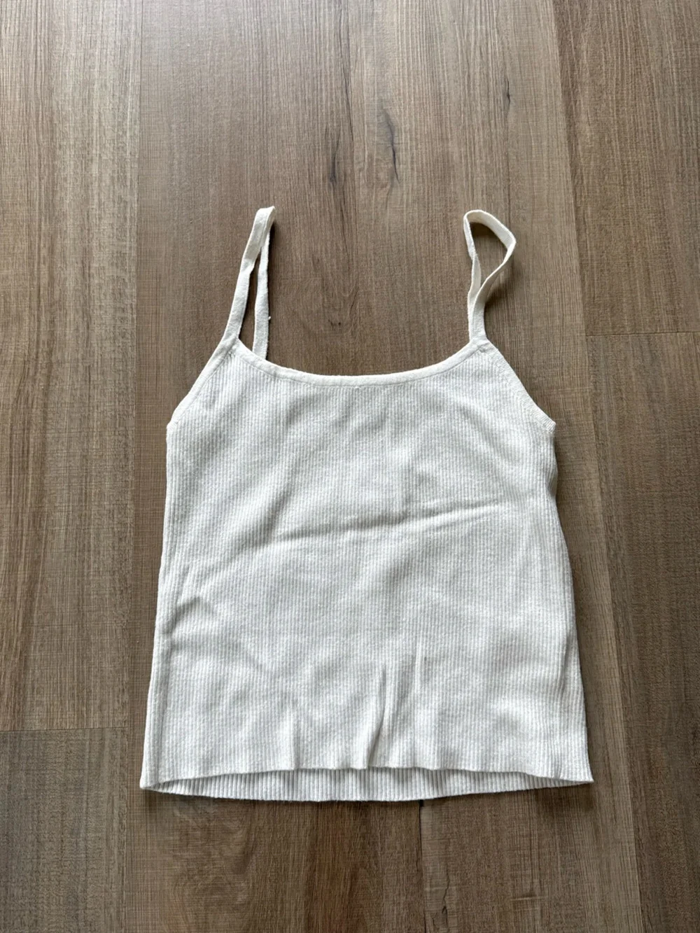 Crescent Cream Ribbed Cami Tank Top - Picture 1 of 3
